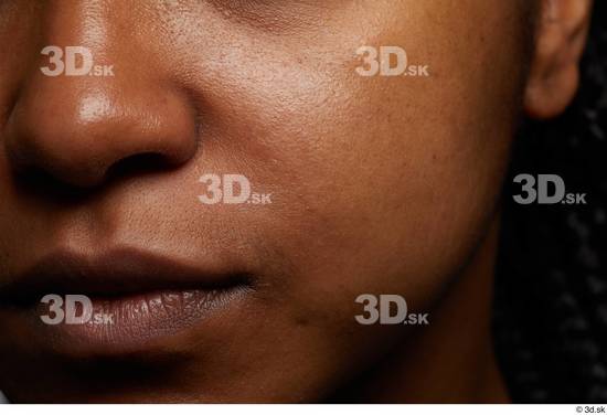 Face Mouth Nose Cheek Skin Woman Black Chubby Studio photo references