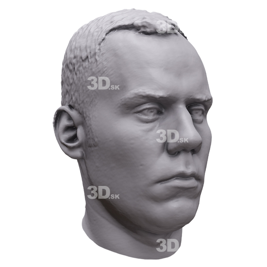 Head Man White 3D Artec Heads