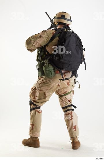 Whole Body Weapons-Rifle Man Pose with machine rifle White Army Athletic Bearded Studio photo references