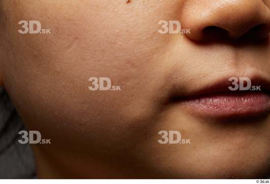 Face Mouth Nose Cheek Skin Woman Asian Slim Studio photo references