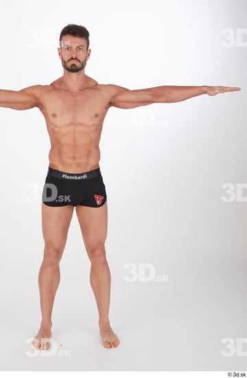 Whole Body Man T poses White Athletic Standing Street photo references