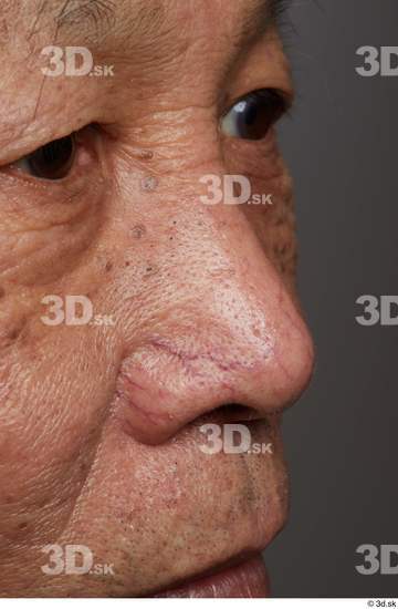 Face Nose Man Asian Slim Wrinkles Studio photo references