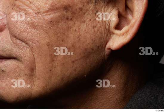 Face Cheek Ear Man Asian Slim Wrinkles Studio photo references