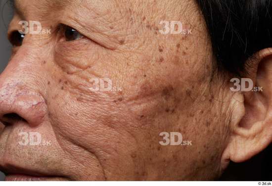 Eye Face Cheek Ear Man Asian Slim Wrinkles Studio photo references