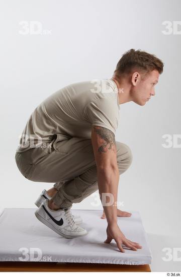 Man White Athletic Male Studio Poses