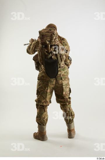 Whole Body Weapons-Rifle Man Pose with machine rifle White Army Athletic Bearded Studio photo references