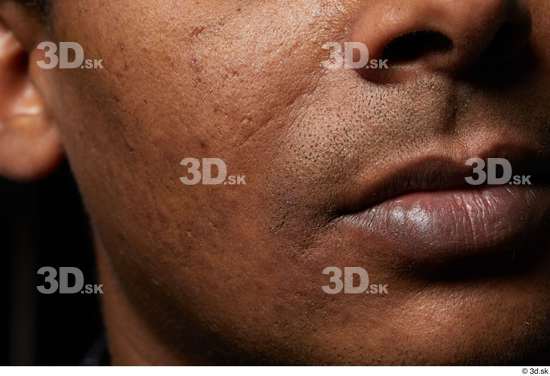 Face Mouth Nose Cheek Skin Man Black Slim Studio photo references