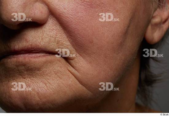 and more Face Mouth Cheek Skin Woman White Chubby Wrinkles Studio photo references