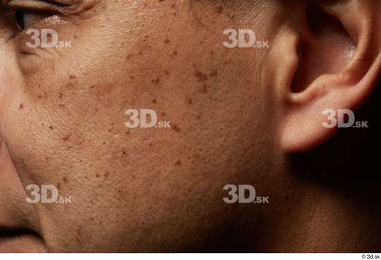 Face Cheek Ear Skin Man Slim Wrinkles Studio photo references