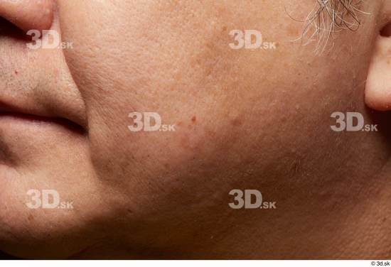 Face Mouth Cheek Skin Man Chubby Wrinkles Studio photo references