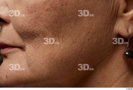 Woman Asian Chubby Face Skin Textures