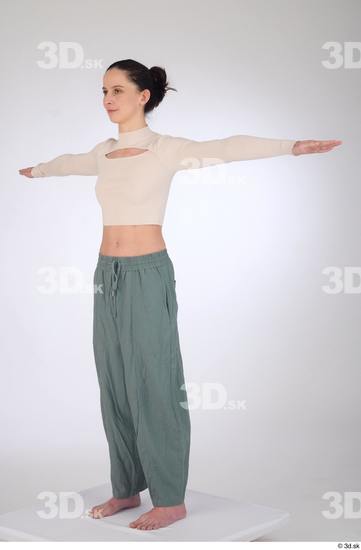 Woman White Slim Female Studio Poses