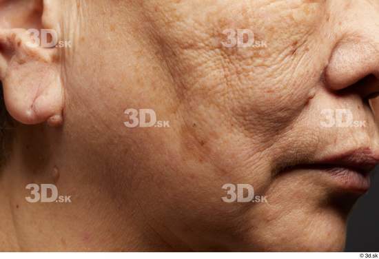 Face Mouth Cheek Ear Skin Woman Asian Chubby Wrinkles Studio photo references