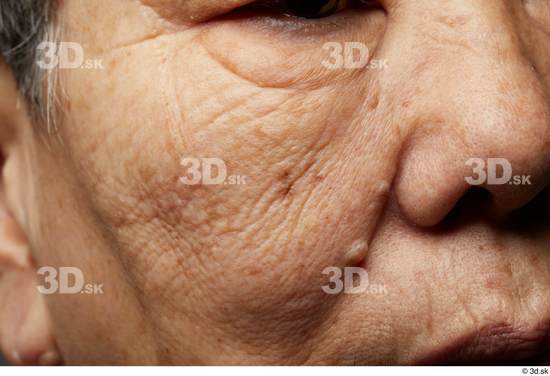 Face Nose Cheek Skin Woman Asian Chubby Wrinkles Studio photo references