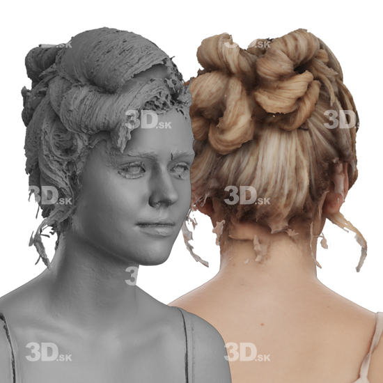 Head Woman White 3D Groom Raw