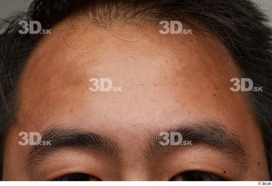 Man Asian Chubby Face Skin Textures