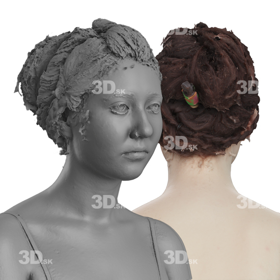 Head Woman White 3D Groom Raw