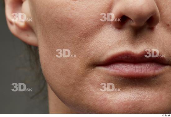 Mouth Nose Cheek Skin Woman White Slim Studio photo references