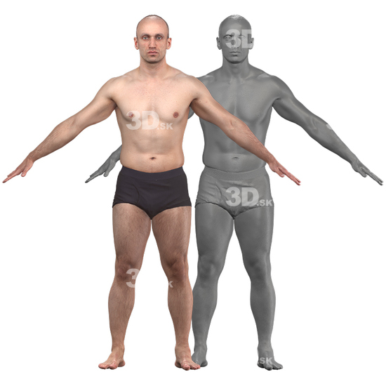 Whole Body Man White 3D Clean A-Pose Bodies