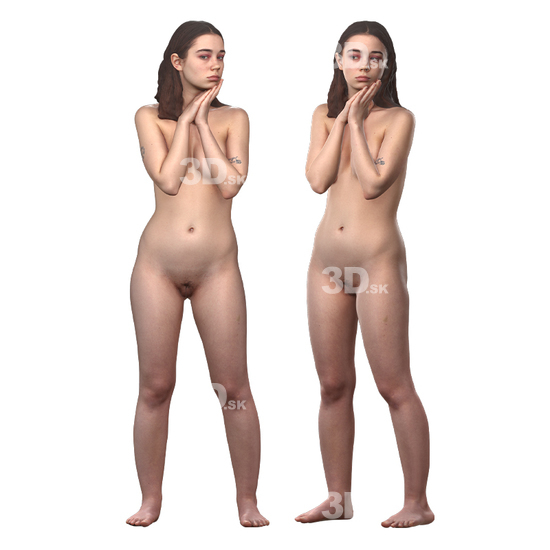 Whole Body Woman White 3D Cleaned Bodies