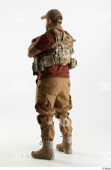 Whole Body Weapons-Rifle Man Pose with machine rifle White Army Athletic Bearded Studio photo references
