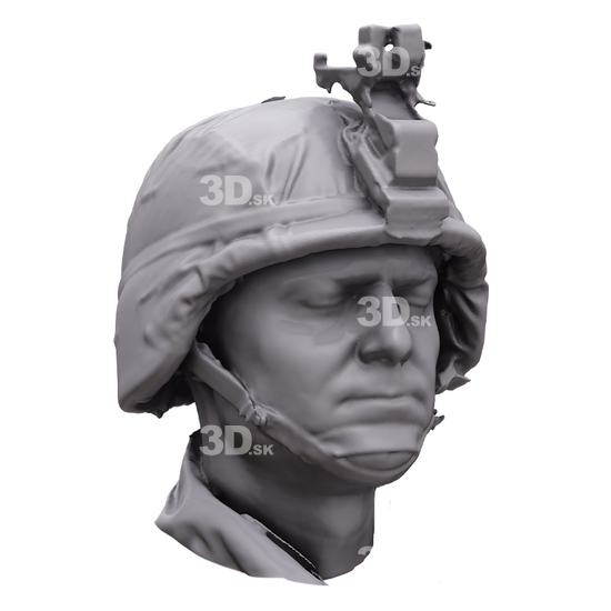 Head Man White Army 3D Artec Heads