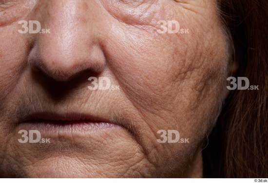 and more Mouth Nose Cheek Skin Woman Chubby Wrinkles Studio photo references