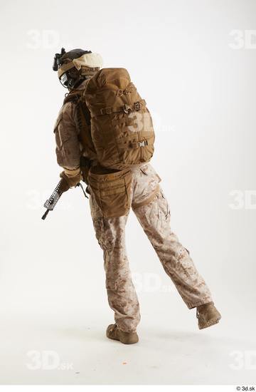 Whole Body Weapons-Rifle Man Pose with machine rifle White Army Athletic Studio photo references