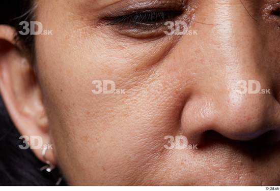 Eye Nose Cheek Skin Woman Slim Wrinkles Studio photo references
