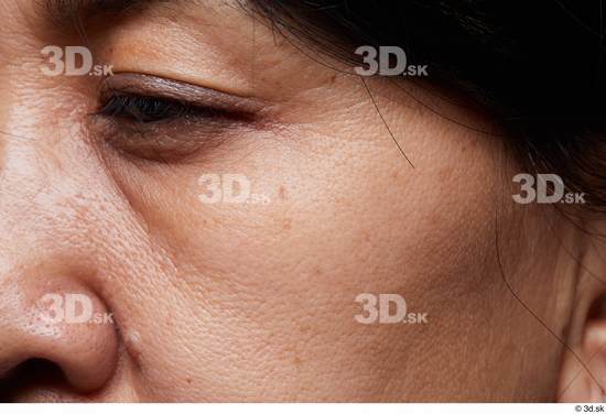 Eye Nose Cheek Hair Skin Woman Slim Wrinkles Studio photo references