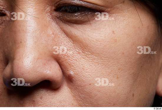 Eye Nose Cheek Skin Woman Slim Wrinkles Studio photo references