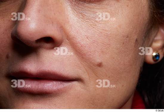 Mouth Nose Cheek Ear Skin Woman Birthmarks Slim Wrinkles Studio photo references