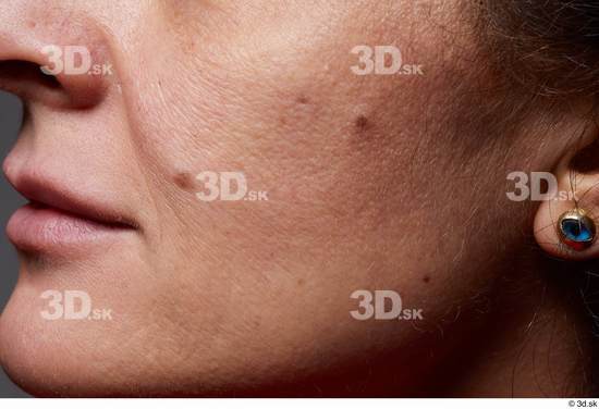 Mouth Cheek Ear Skin Woman Birthmarks Slim Wrinkles Studio photo references