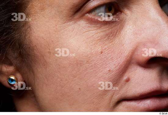 Eye Mouth Nose Cheek Ear Hair Skin Woman Birthmarks Slim Wrinkles Studio photo references
