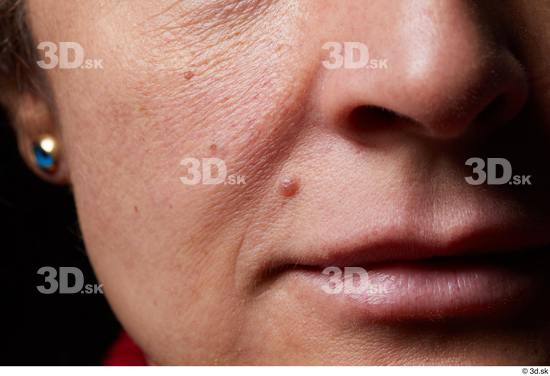 Mouth Nose Cheek Skin Woman Birthmarks Slim Wrinkles Studio photo references