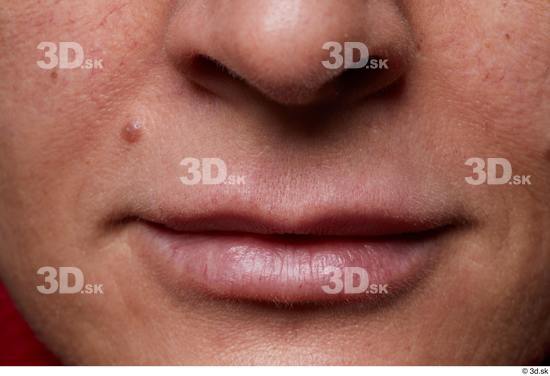 Mouth Nose Skin Woman Birthmarks Slim Wrinkles Studio photo references