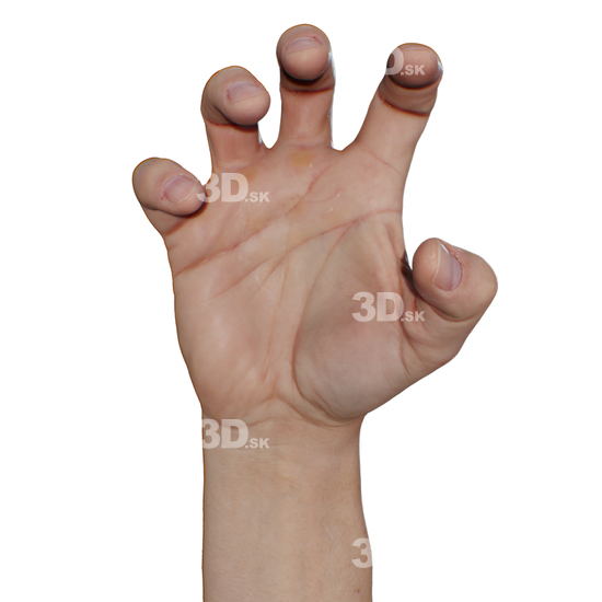 Hand Man White 3D Raw Hand Scans