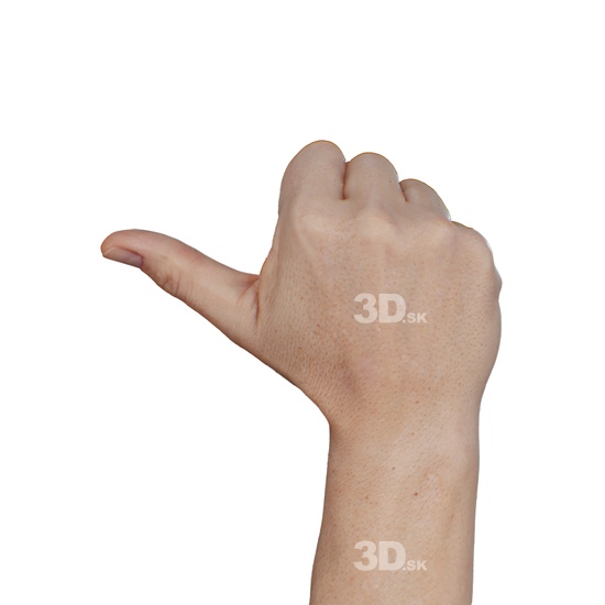 Hand Man White 3D Raw Hand Scans