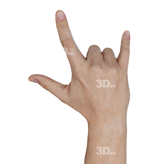 Hand Man White 3D Raw Hand Scans