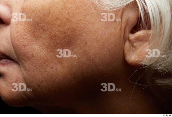 and more Face Cheek Ear Skin Woman Chubby Wrinkles Studio photo references
