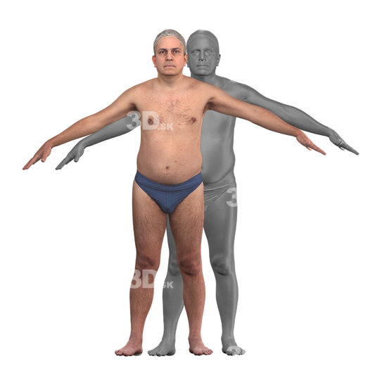 Whole Body Man Hispanic 3D RAW A-Pose Bodies