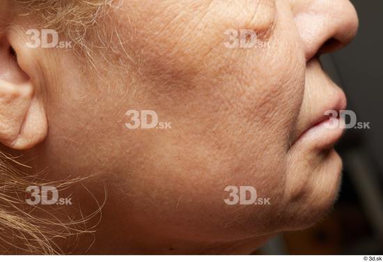 Face Mouth Cheek Ear Skin Woman Overweight Wrinkles Studio photo references