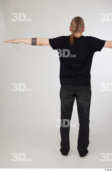 Whole Body Man T poses White Casual Slim Bearded Street photo references
