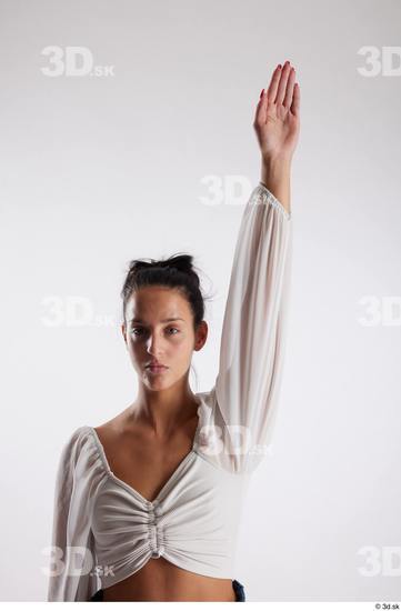 Arm Woman White Casual Slim Studio photo references