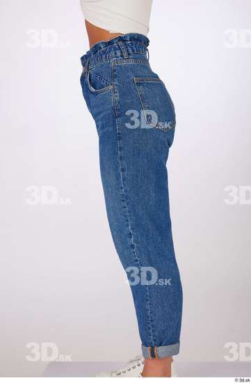 Leg Woman White Casual Jeans Slim Studio photo references