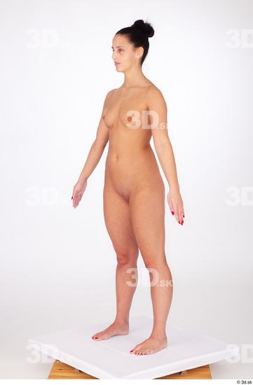 Whole Body Woman White Nude Slim Standing Studio photo references