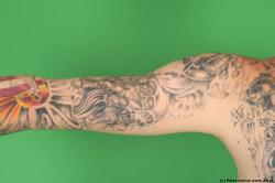 Man White Tattoo Underweight Male Studio Poses