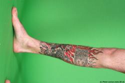 Man White Tattoo Underweight Male Studio Poses