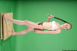 Whole Body Woman Pose with sword White Underwear Average