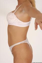 Upper Body Woman White Underwear Slim